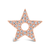 0.07ct 14k Rose Gold Diamond Star Hoop Charm